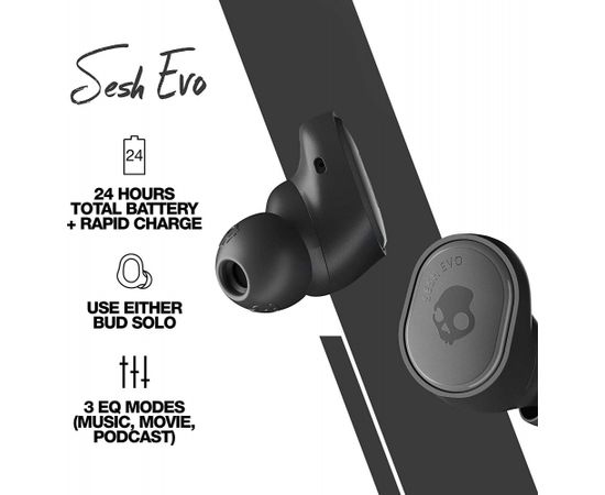 Skullcandy SESH Evo True Wireless Earbuds S2TVW-N896 Built-in microphone, In-ear, Bluetooth, Black