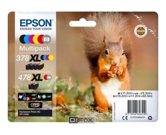 Epson Multipack Claria Photo HD T 378/478 XL (6 colors)   T 379D