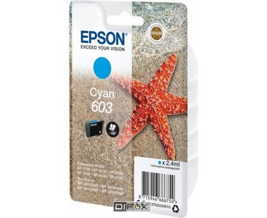 Epson ink cartridge cyan 603       T 03U2