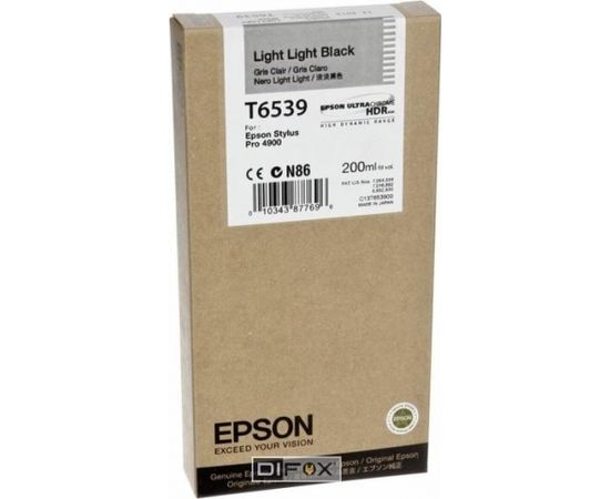 Epson ink cartridge light light black   T 653 200 ml      T 6539