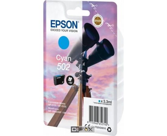 Epson ink cartridge cyan 502       T 02V2