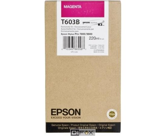 Epson ink cartridge magenta T 603  220 ml     T 603B