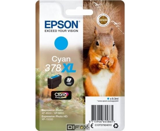 Epson ink cartridge cyan Claria Photo HD 378 XL    T 3792