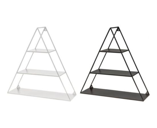 Plaukts sienas 4Living trijstūris metāla 50x16x50cm melns/balts Plaukti  