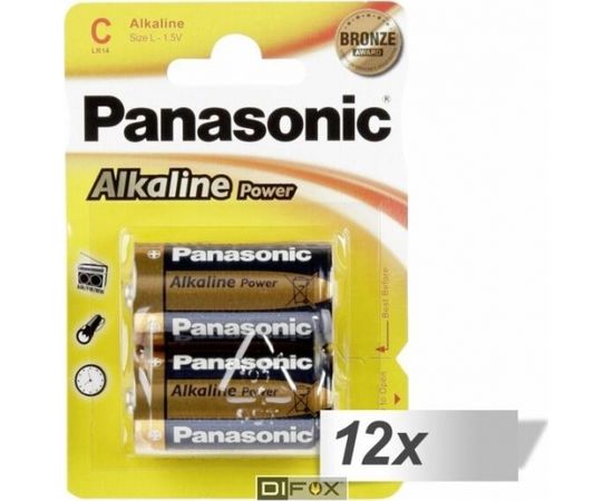 12x2 Panasonic Alkaline Power Baby C LR 14