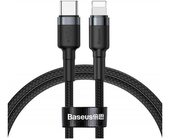 Baseus Cafule CATLKLF-G1 USB-C -> Lightning datu un uzlādes vads 18W / PD 2.0 / 1m melns