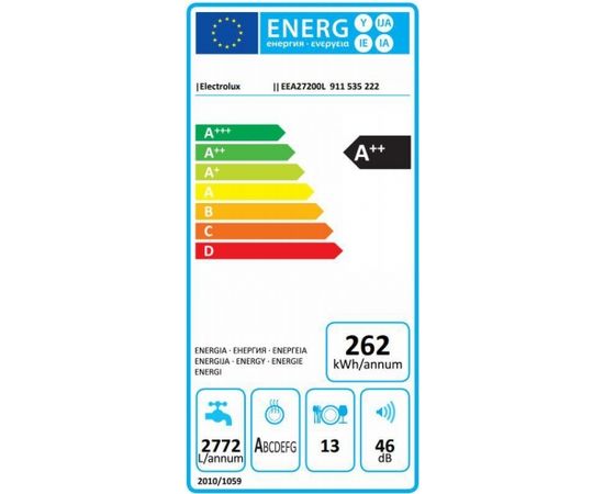 Electrolux EEA27200L "AirDry" Iebūvējama trauku mazgājamā mašīna 60cm