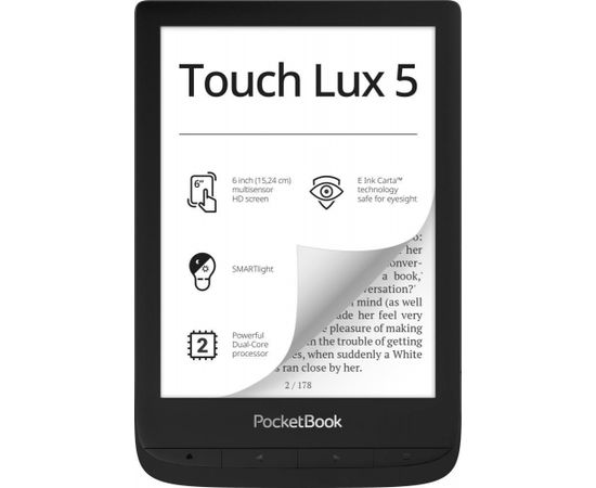 E-Reader|POCKETBOOK|Touch Lux 5|6"|1024x758|1xMicro-USB|Micro SD|Wireless LAN|Black|PB628-P-WW