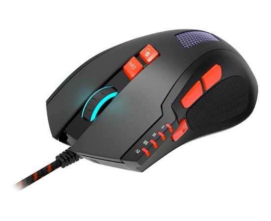 Canyon Wired Gaming Mouse with 8 programmable buttons, sunplus optical 6651 sensor, 4 levels of DPI default and can be up to 6400, 10 million times key life, 1.65m Braided USB cable