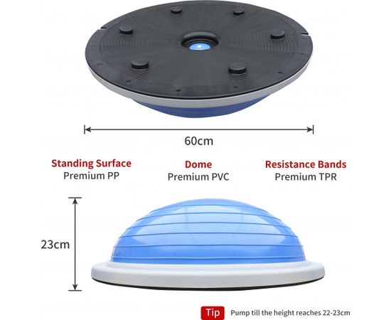 ProIron Balance Trainer Blue, PVC / PP / TPR, 60 x 23 cm, max 300 kg