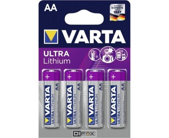 1x4 Varta Ultra Lithium Mignon AA LR06