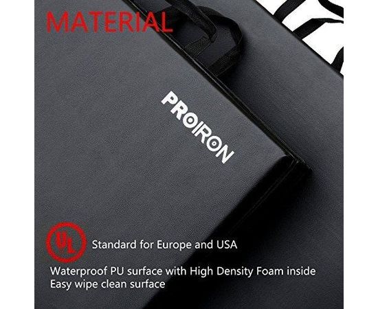 PROIRON Gymnastics Mat Folding Exercise Mat Black, PU Leather / High density foam, 183 x 61 x 4.1 cm; Packed: 61 x 45.7 cm