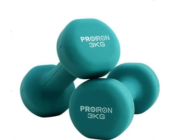 PROIRON PRKNDS12K Dumbbell Weight Set, 6 pcs (2 x 1 kg, 2 x 2 kg, 2 x 3 kg), 12 kg, Multicolor, Neoprene