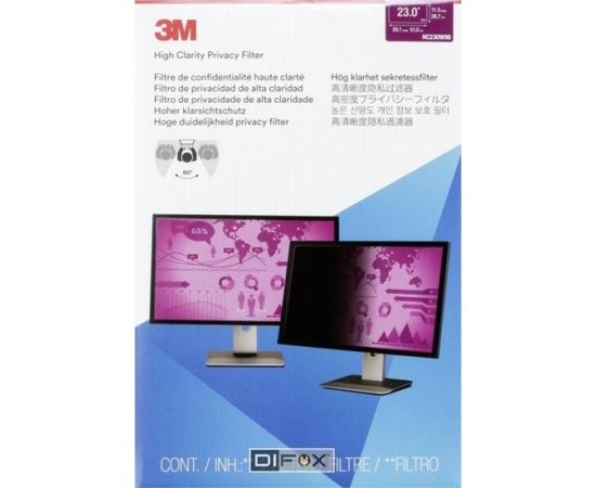 3M HC230W9B Privacy Filter High Clarity for Desktops 23