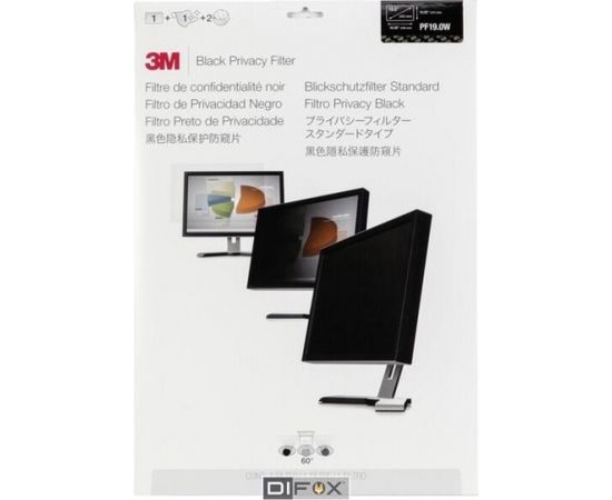 3M PF190W Privacy Filter Black for 48,3cm (19,0 ) 16:10