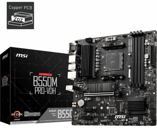 MSI B550M PRO-VDH AM4 4DDR4 HDMI/DP/VGA mATX