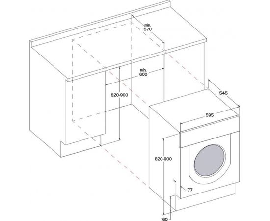 Whirlpool WDWG751482EUN veļas mazg. mašīna ar žāv., iebūv.- 7/5kg, 1400rpm