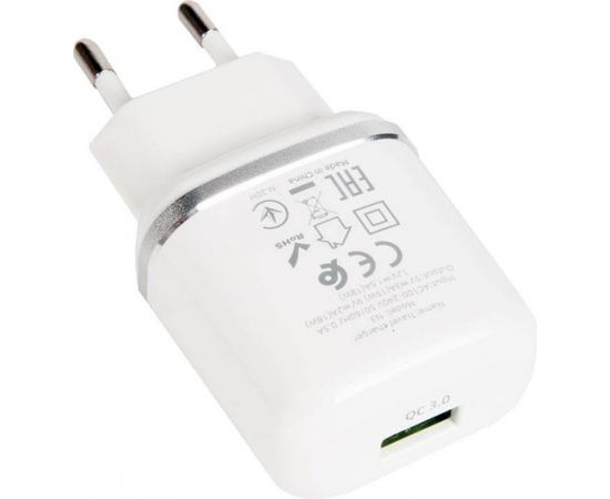 Hoco N3 tīkla lādētājs USB / 18W / 3A / Quick Charge 3.0 / balts