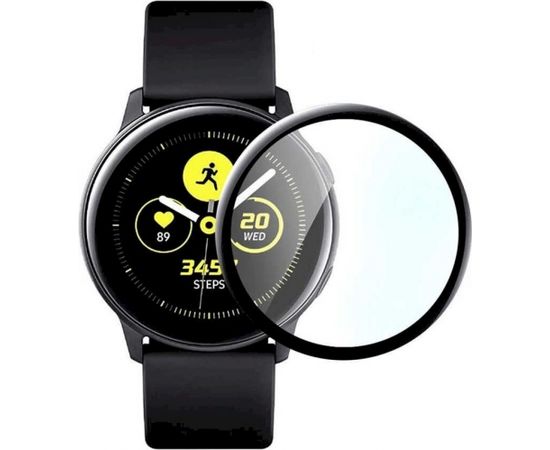 Fusion Nano 9H aizsargstikls pilnam ekrānam Galaxy Watch Active2 40 mm melns