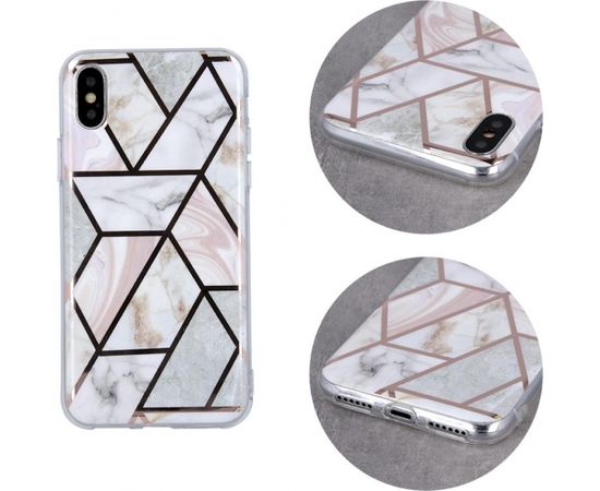 Fusion Geometric Marble silikona aizsargapvalks Apple iPhone 12 Pro Max rozā