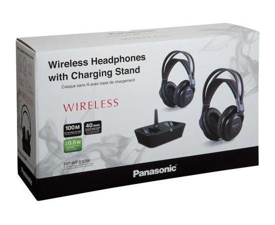 Panasonic Cordless bezvadu austiņas RP-WF830WE-K (2 pieces set) In-ear/Head-band, 96 dB, 18 - 22k Hz, 20 h, 100 m, Black