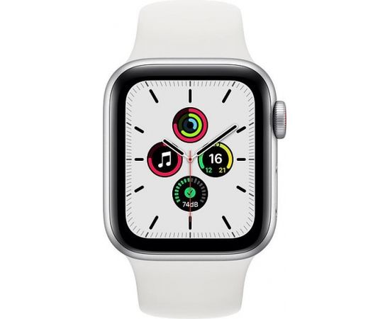 Apple Watch SE GPS + Cellular 40mm Sport Band, silver/white (MYEF2EL/A)