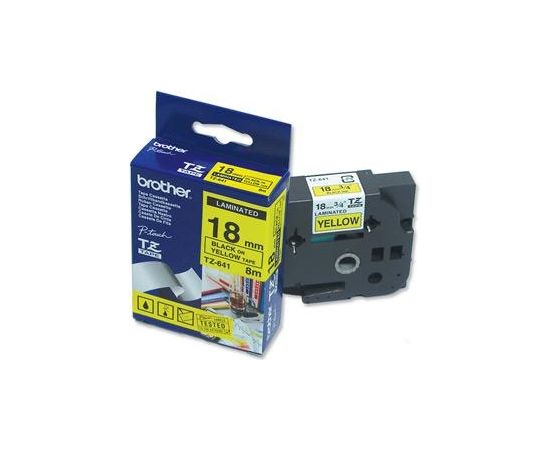 Brother TZe-641 Laminated Tape Black On Yellow, TZe, 8 m, 1.8 cm