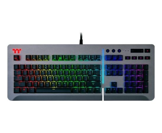 Thermaltake Gaming Keyboard Level 20 RGB Titanium Cherry MX Blue klaviatūra KB-LVT-BLSRUS-01