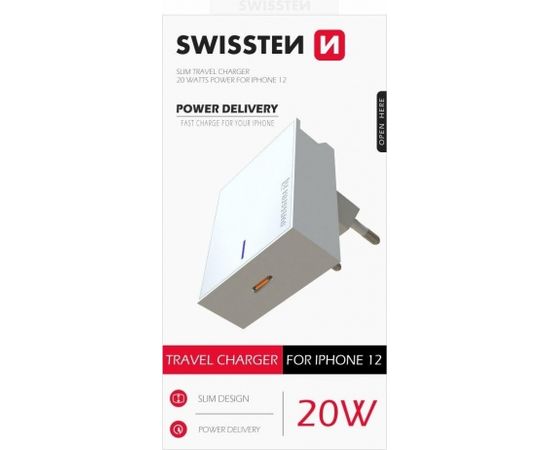 Swissten Premium 20W Tīkla Lādētājs priekš visiem iPhone 12 sērijas modeļiem Balts