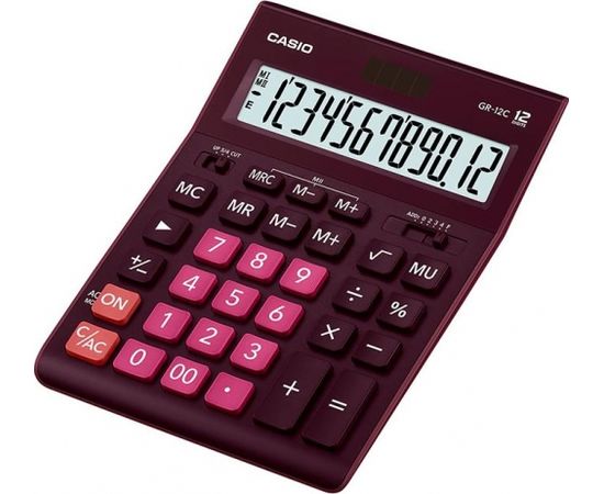 Galda kalkulators CASIO GR-12C, 155x209x35 mm, bordo
