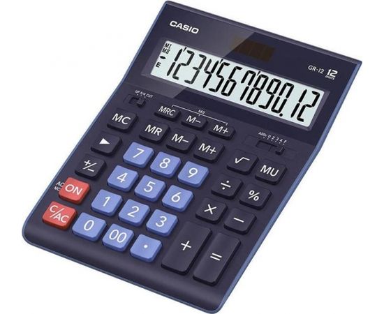Galda kalkulators CASIO GR-12, 155x209x35 mm, zils