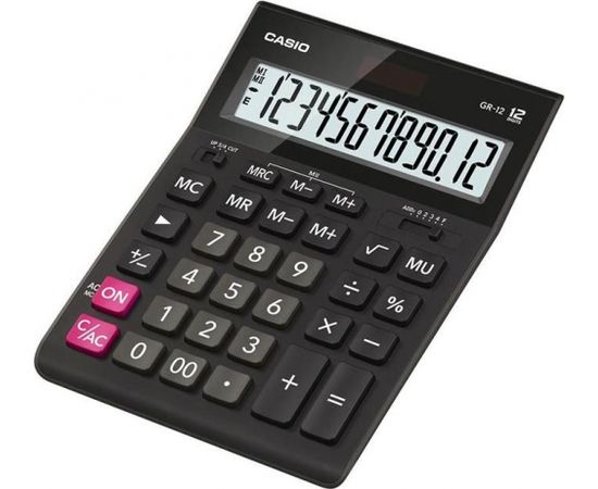 Galda kalkulators CASIO GR-12, 155x209x35 mm, melns