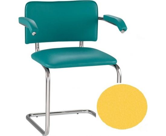 Krēsls NOWY STYL SYLWIA ARM V-26, dzeltenas ādas imitācija