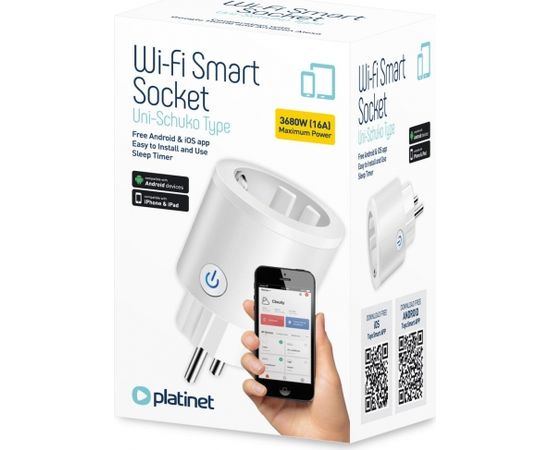 Platinet smart socket WiFi Tuya, white (454739)
