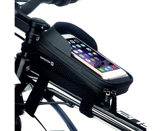 Swissten Ūdensizturīgs velosipēda Turētājs / Soma mobilajiem tālruņiem 5,4 - 6,7 collu / Melns