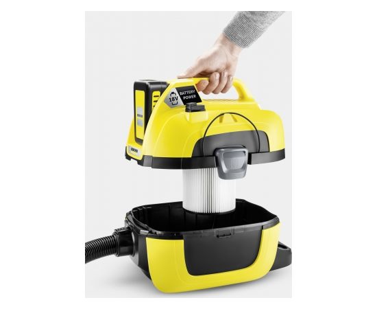 Karcher WD 1 Compact Battery Set baterijas darbināms multifunkcionālais putekļu sūcējs