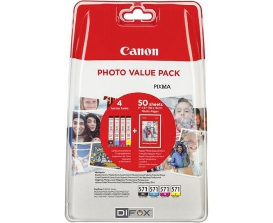 Canon CLI-571 Photo Value Pack C/M/Y/BK PP-201 10x15 cm 50 Sh.