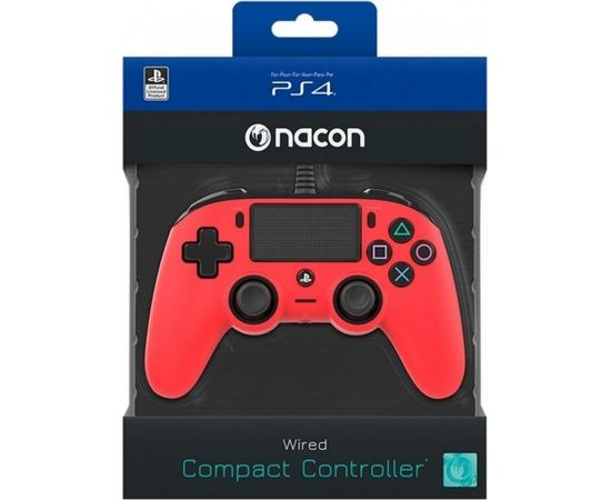 Nacon Compact Controller Wired - Red (PS4, PC)