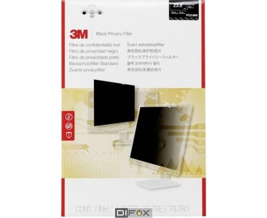 3M PF238W9 Privacy Filter Black for 60,45cm (23,8 ) 16:9