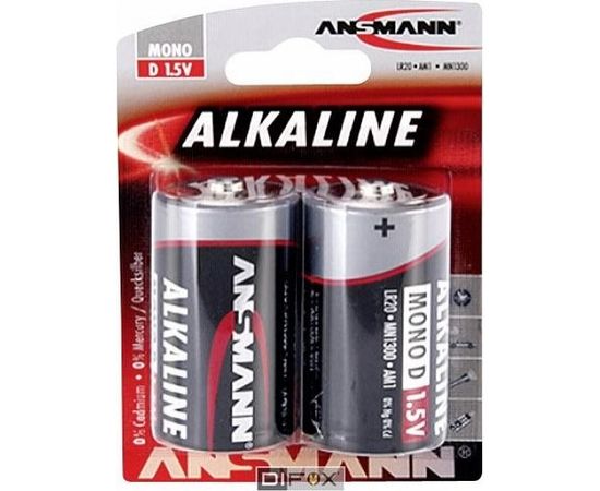 1x2 Ansmann Alkaline Mono D LR 20 red-line