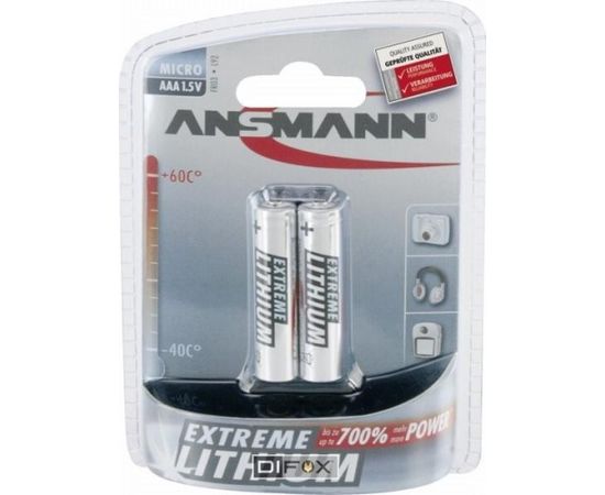 1x2 Ansmann Lithium Micro AAA LR 03 Extreme