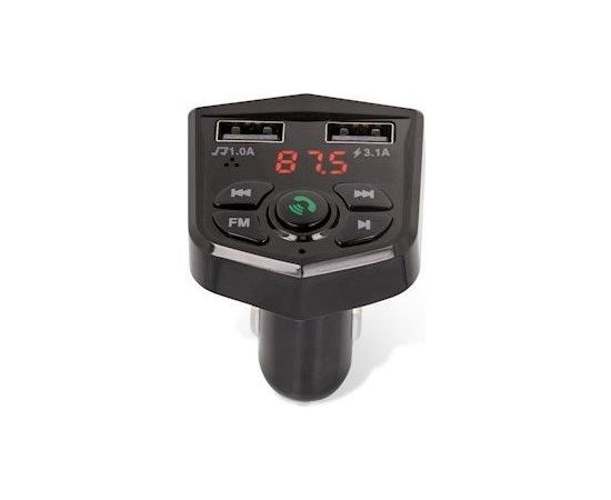 Maxlife MXFT-02 Bluetooth 5.1+ EDR FM Transmitter Priekš Auto Radio / MIC / MicroSD / + Uzlādes Ligzdas 2x USB / Melns