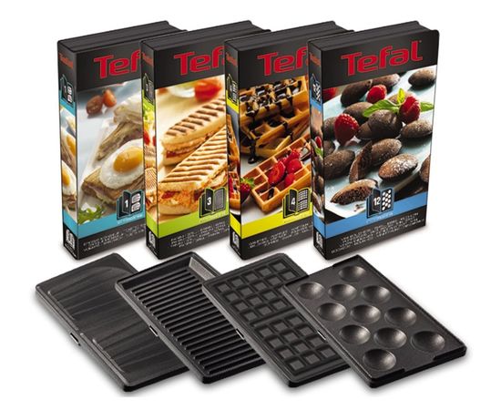 TEFAL SW854D16 tosteris Snack Collection, 700W, 4 maināmas plātnes, melna/sudraba