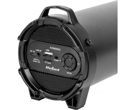 Rebel Bluetooth bezvadu skaļrunis ar Micro SD / Radio / USB / Melns