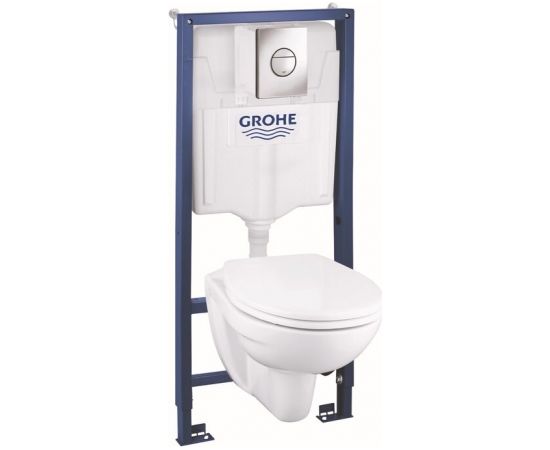 Grohe komplekts -  s BauCeramic ar vāku SC, rāmis h=1130 mm, taustiņš Nova Cosmo 38765000, stiprinājumi