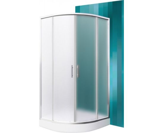 Roltechnik dušas stūris Houston Neo, 900x900 mm, h=1900, r=550, briliants/matēts stikls