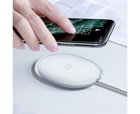 Baseus Jelly WXGD-02 Bezvadu Ātrs Lādētājs Mobilajam Ierīcēm 9V / 2A / 10W Balts Bezvadu telefonu lādētāji