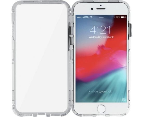 Mocco Double Side Case 360 Aluminija Apvalks ar Aizsargstiklu Telefonam Apple iPhone XS Max Caurspīdīgs - Sudrabs