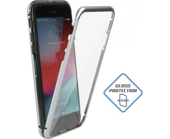 Mocco Double Side Case 360 Aluminija Apvalks ar Aizsargstiklu Telefonam Apple iPhone XS Max Caurspīdīgs - Sudrabs