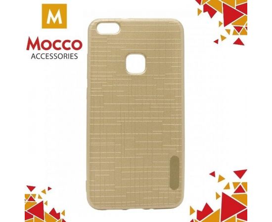 Mocco Cloth Back Case Silikona Apvalks Ar Tekstūru Priekš Huawei P8 Lite / P9 Lite (2017) Zeltains